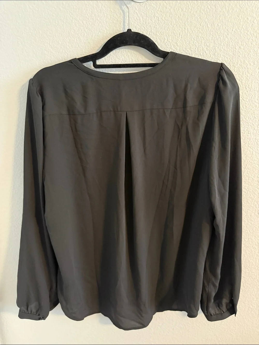 NWT J. Crew Black Scallop-Edge Long Sleeve Blouse